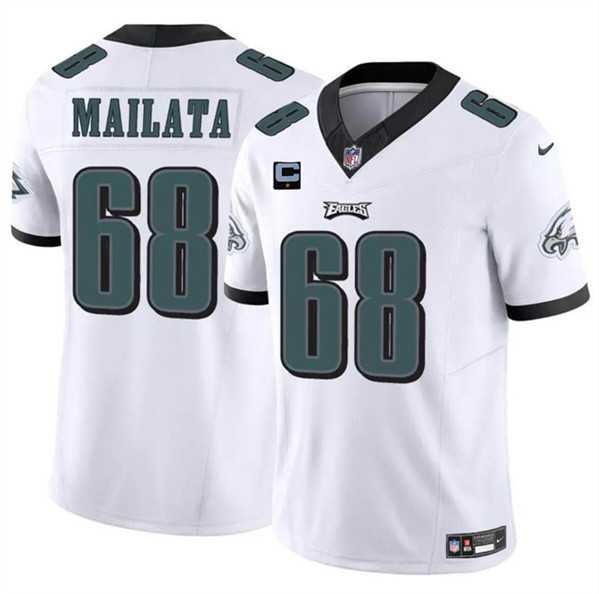 Men & Women & Youth Philadelphia Eagles #68 Jordan Mailata White F.U.S.E. With 1-Star C Patch Vapor Untouchable Limited Stitched Jersey